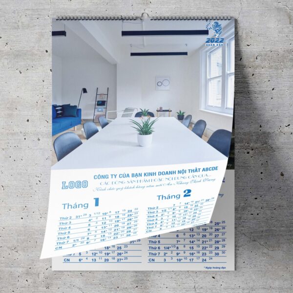 Lịch treo tường 7 tờ phong cách thiết kế nội thất