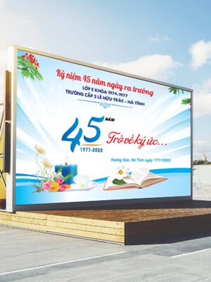 Thiết kế backdrop ngoài trời cho sự kiện họp lớp, kỷ niệm ra trường