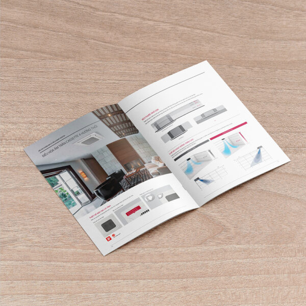 Thiết kế catalogue cho doanh nghiệp sản xuất, thương mại điều hòa nhà dân, điều hòa công nghiệp