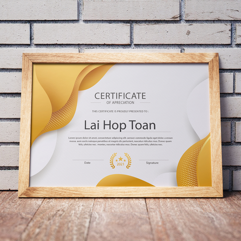 Thiết kế chứng nhận hoàn thành chương trình đào tạo làm đẹp, thẩm mỹ