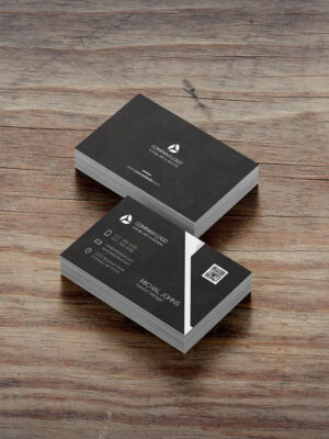 Mẫu name card màu đen kết hợp sử dụng QR code
