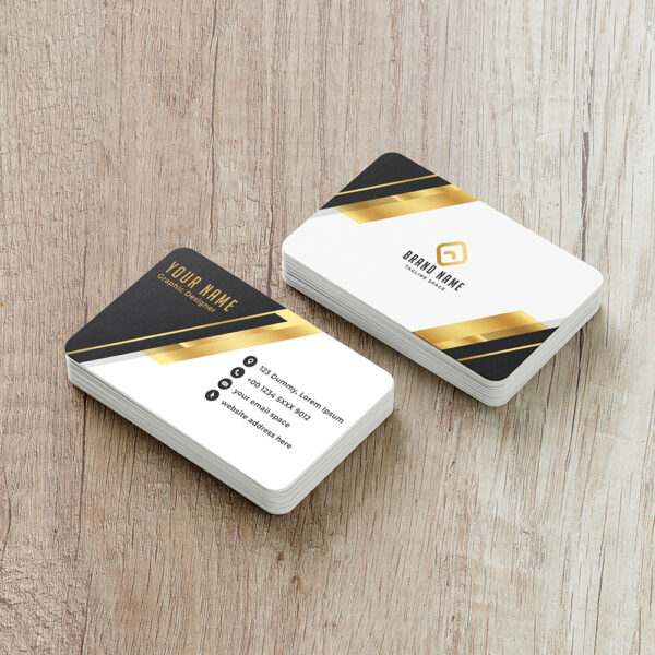 Mẫu thiết kế danh thiếp màu vàng gold và đen sang trọng
