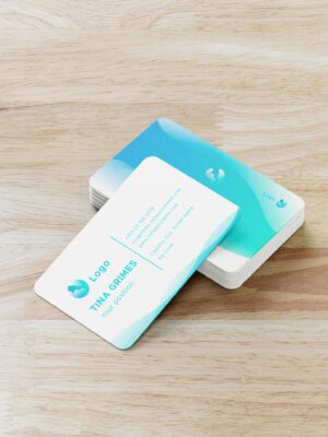 Mẫu thiết kế danh thiếp màu xanh nước biển - lam nhạt