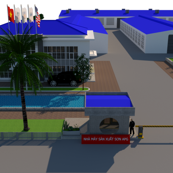 Thiết kế 3D không gian nhà máy, xưởng sản xuất