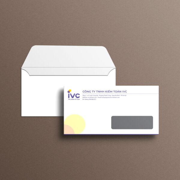 Thiết kế phong bì mẫu letter cắt thủng dán bóng kính