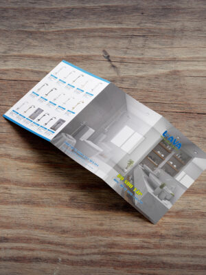 Thiết kế catalogue, bảng màu... 6 mặt A4 gập 3