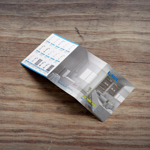Thiết kế catalogue, bảng màu... 6 mặt A4 gập 3