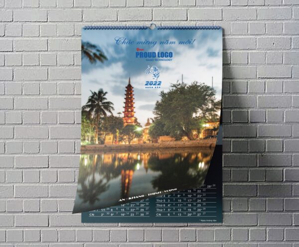 Thiết kế lịch treo tường Tết mẫu 7 tờ