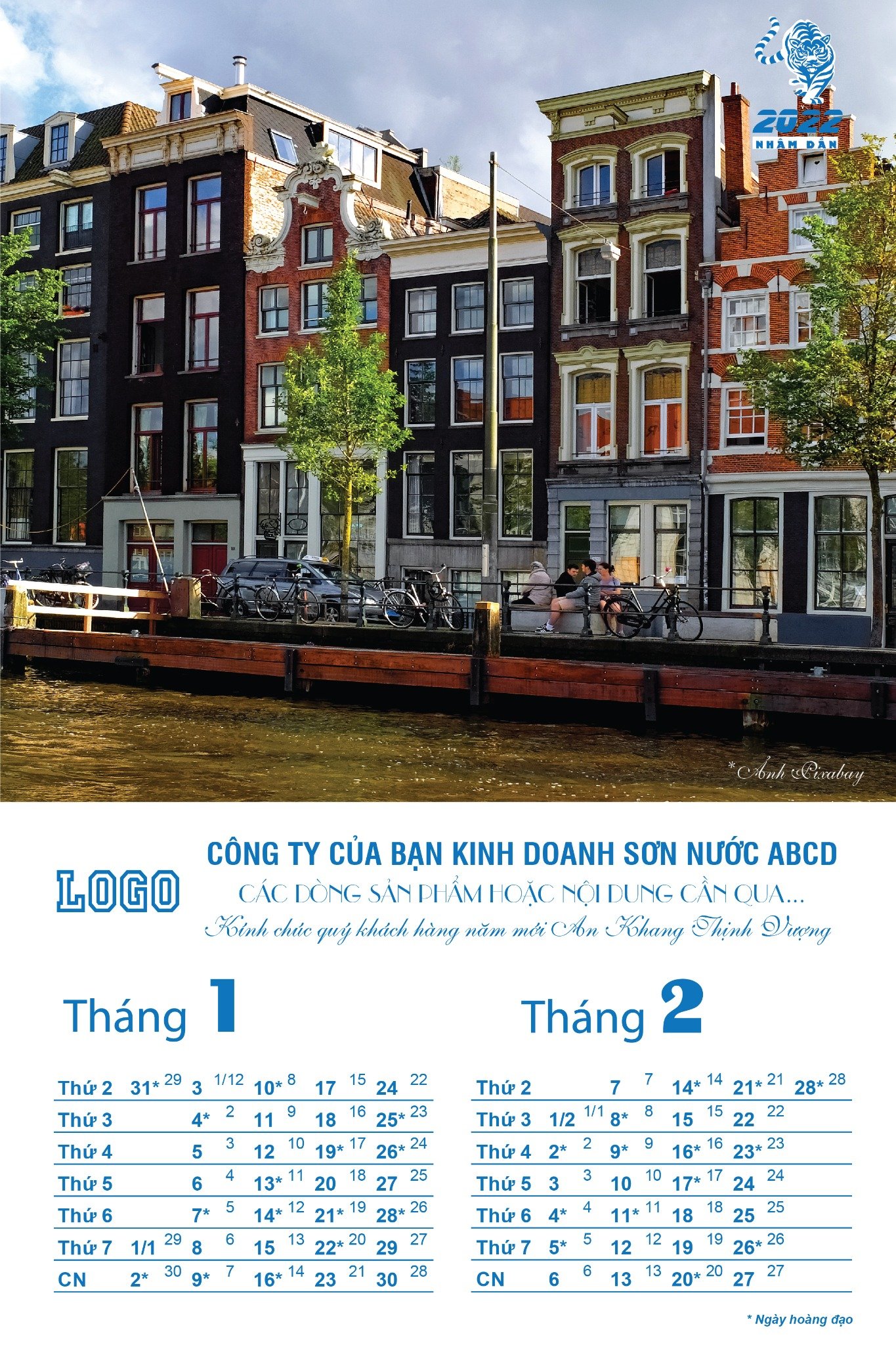 Lịch treo tường 7 tờ phong cách màu sơn các công trình rực rỡ - Ảnh 4