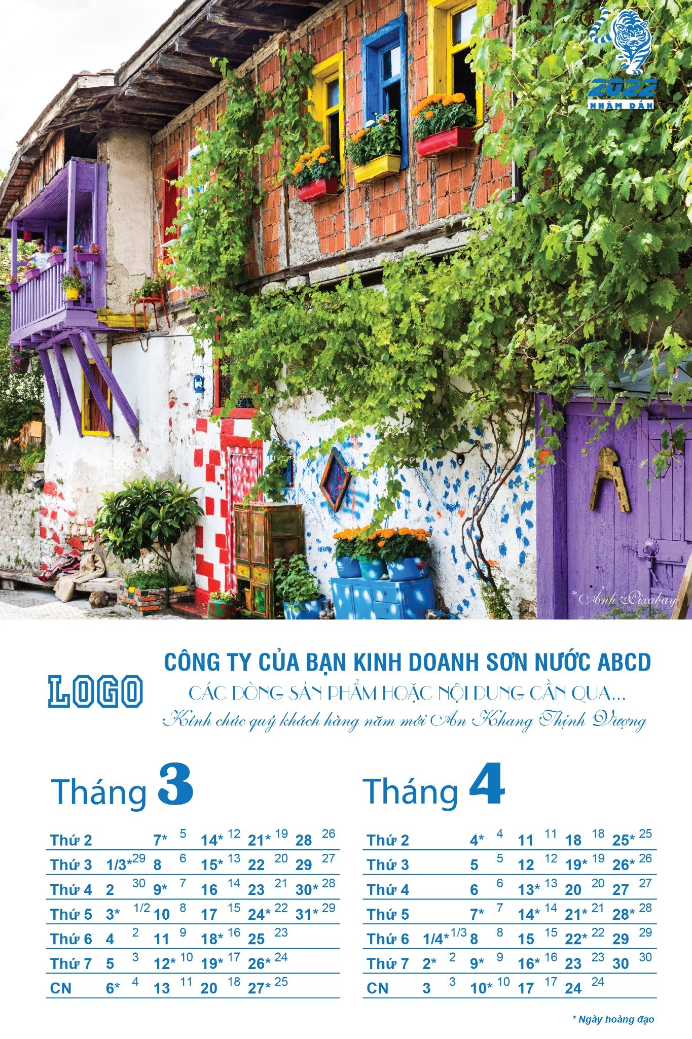 Lịch treo tường 7 tờ phong cách màu sơn các công trình rực rỡ - Ảnh 5