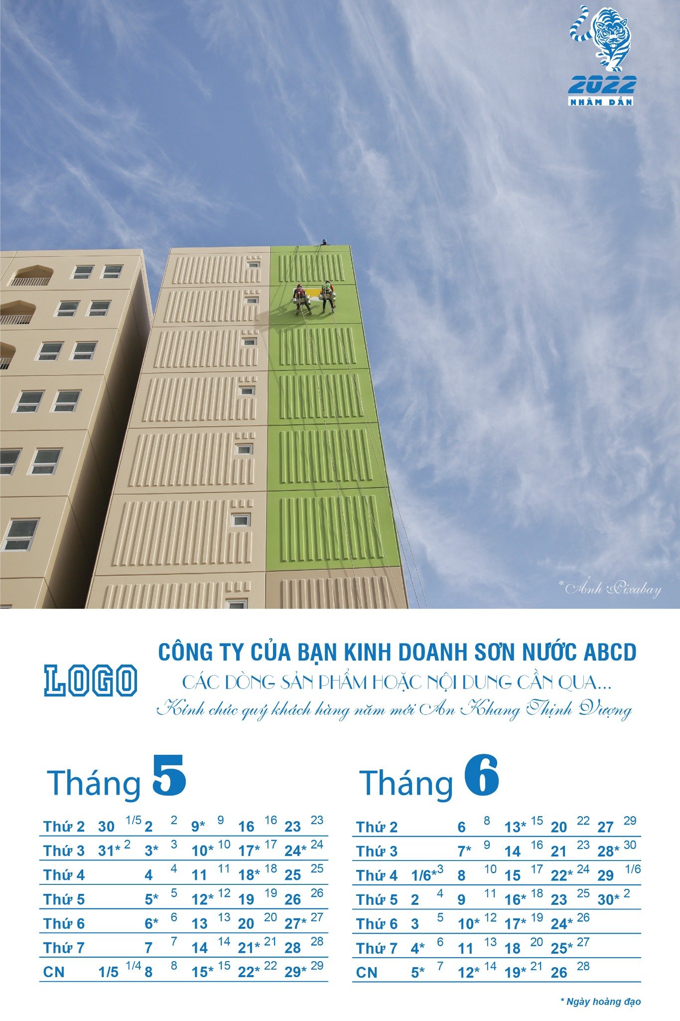 Lịch treo tường 7 tờ phong cách màu sơn các công trình rực rỡ - Ảnh 6