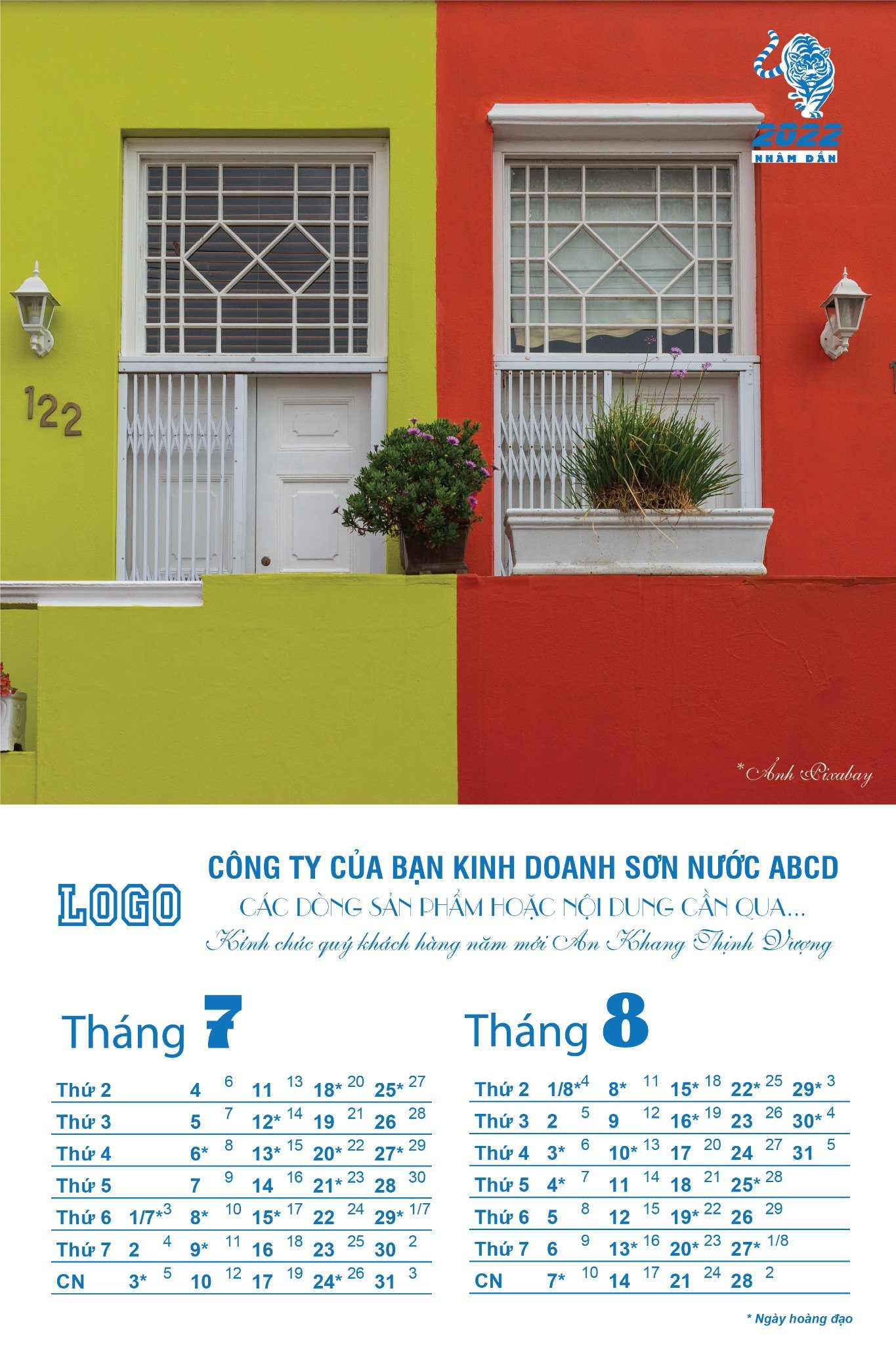 Lịch treo tường 7 tờ phong cách màu sơn các công trình rực rỡ - Ảnh 7