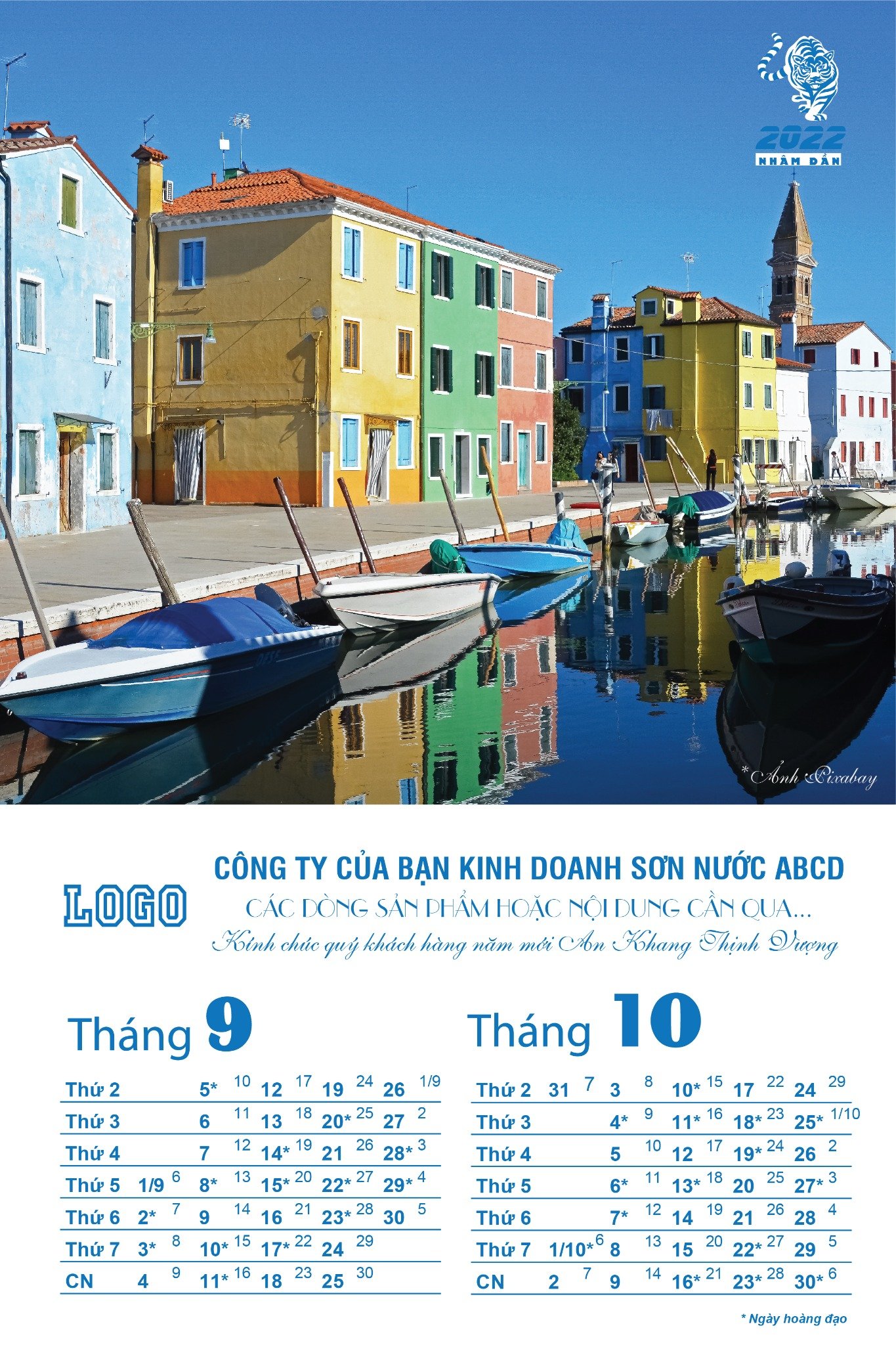Lịch treo tường 7 tờ phong cách màu sơn các công trình rực rỡ - Ảnh 8