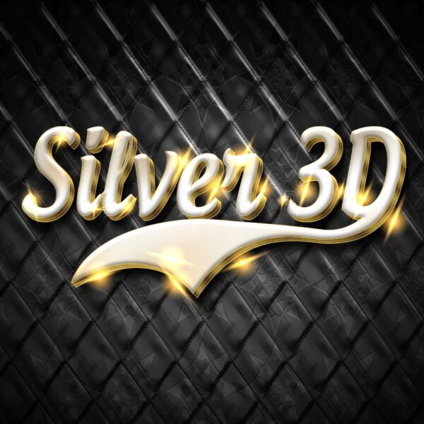 Thiết kế logo 3D hiệu ứng ánh sáng vàng - gold, bạc - silver
