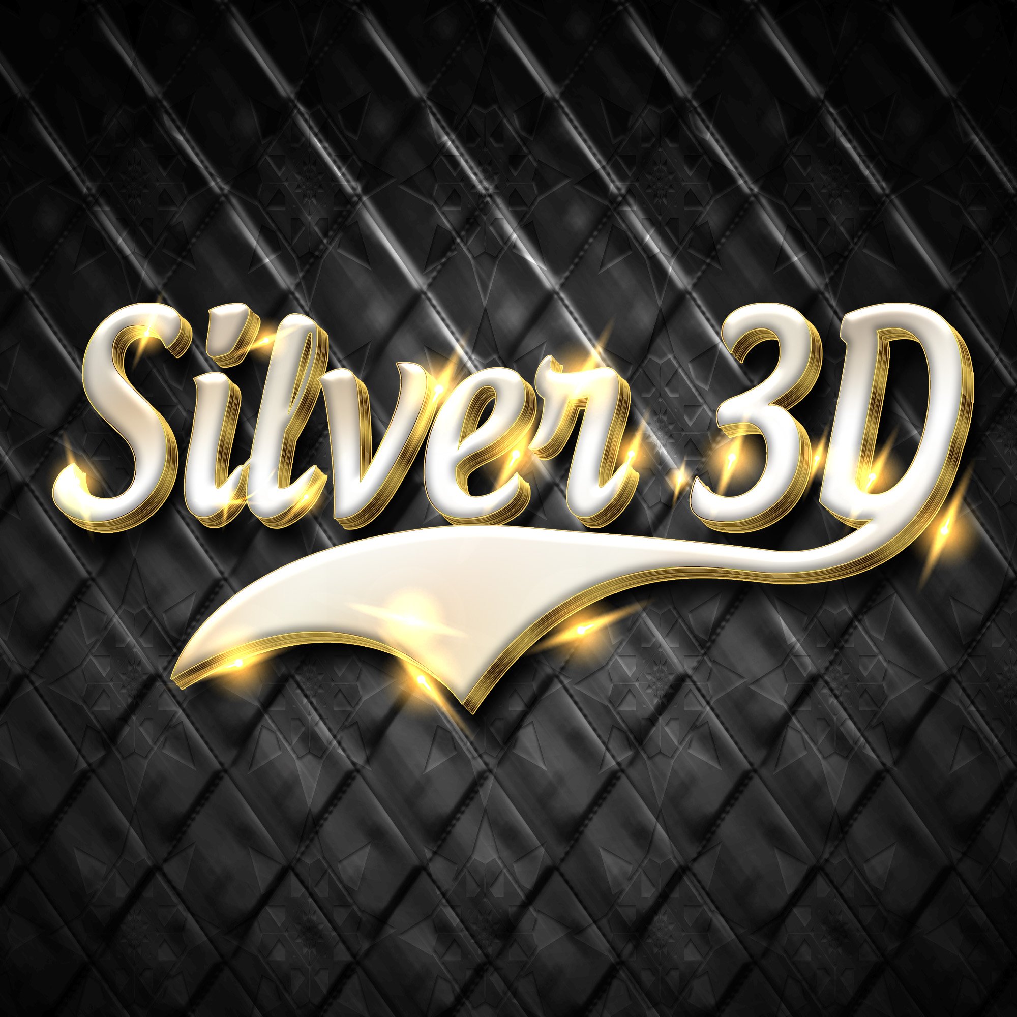 Thiết kế logo 3D hiệu ứng ánh sáng vàng - gold, bạc - silver