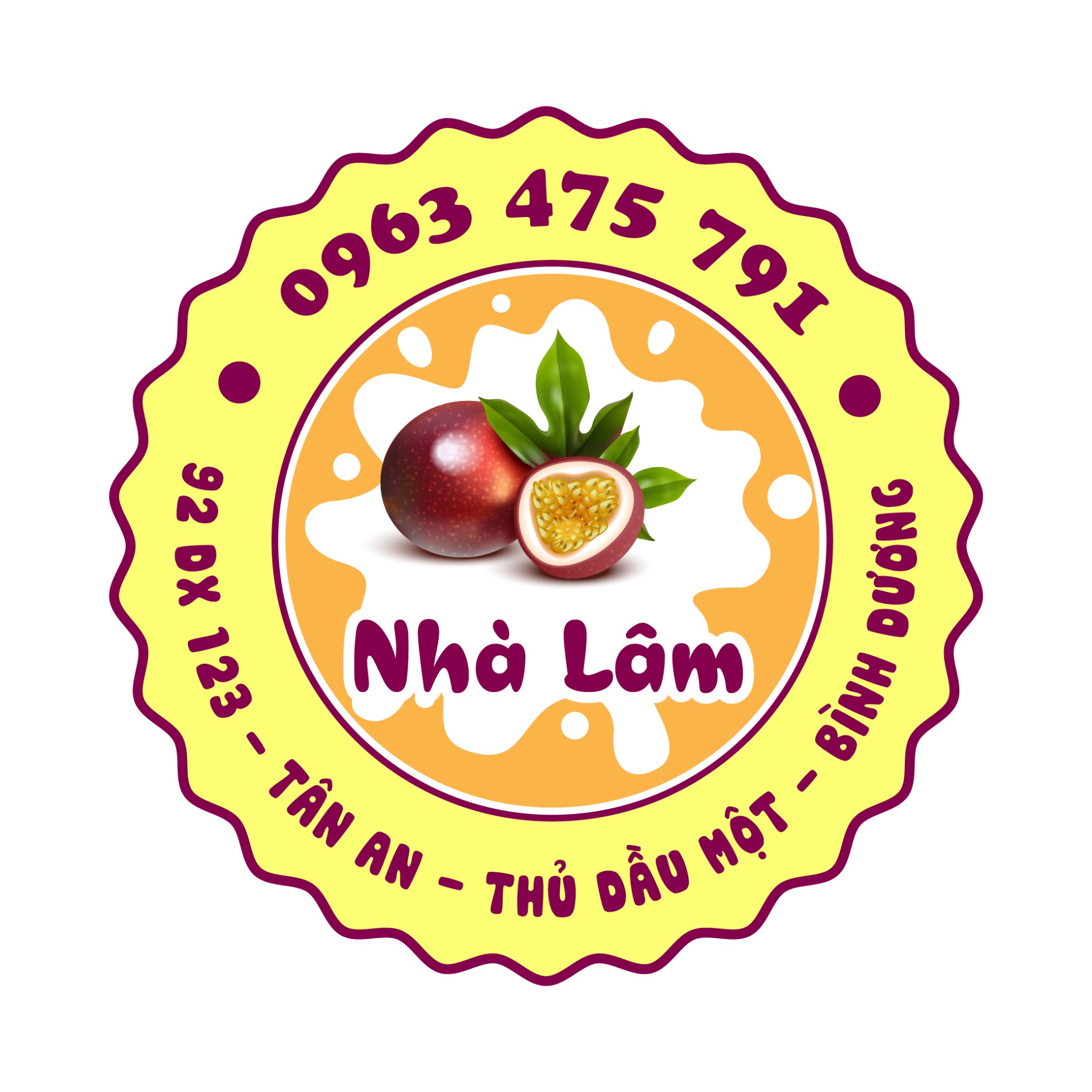Thiết kế sticker sữa chua chanh dây cho cửa hàng đồ uống - Ảnh 2