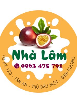 Thiết kế sticker sữa chua chanh dây cho cửa hàng đồ uống