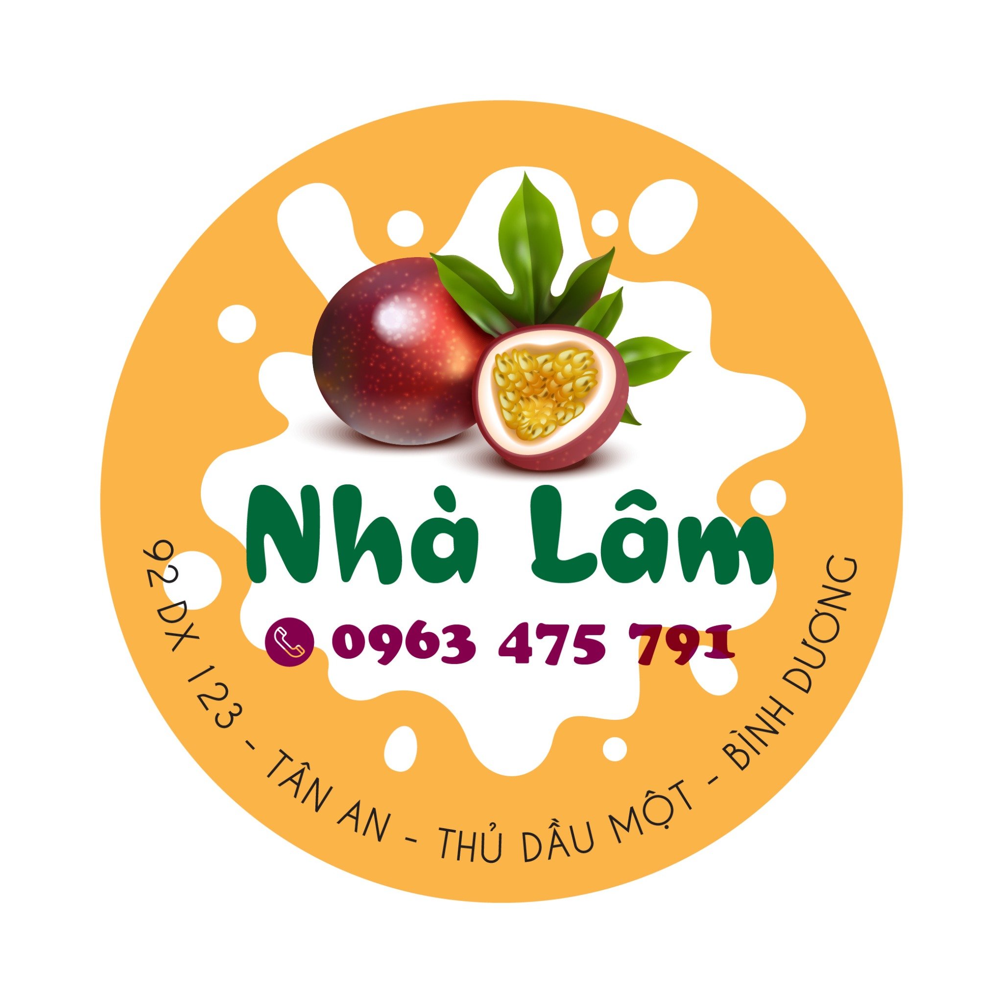 Thiết kế sticker sữa chua chanh dây cho cửa hàng đồ uống