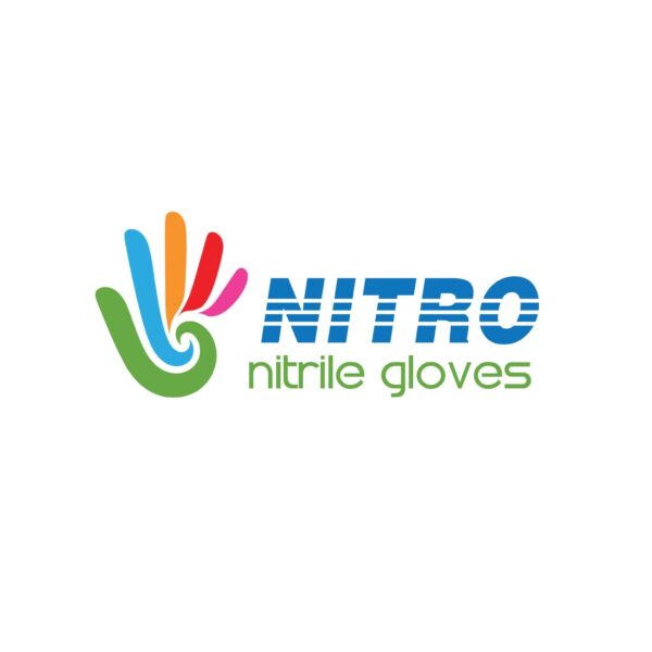 Thiết kế logo công ty găng tay cao su với họa tiết nhiều màu