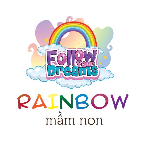 Logo trường mẫu giáo Rainbow - cầu vồng