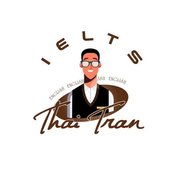 Bản thiết kế logo trung tâm tiếng Anh với biểu tượng nhân vật