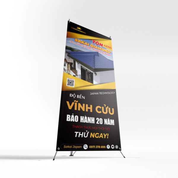 Thiết kế standee quảng cáo sản phẩm tôn dân dụng và công nghiệp