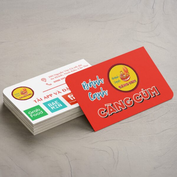 Danh thiếp - name card nhà hàng bánh canh càng cúm