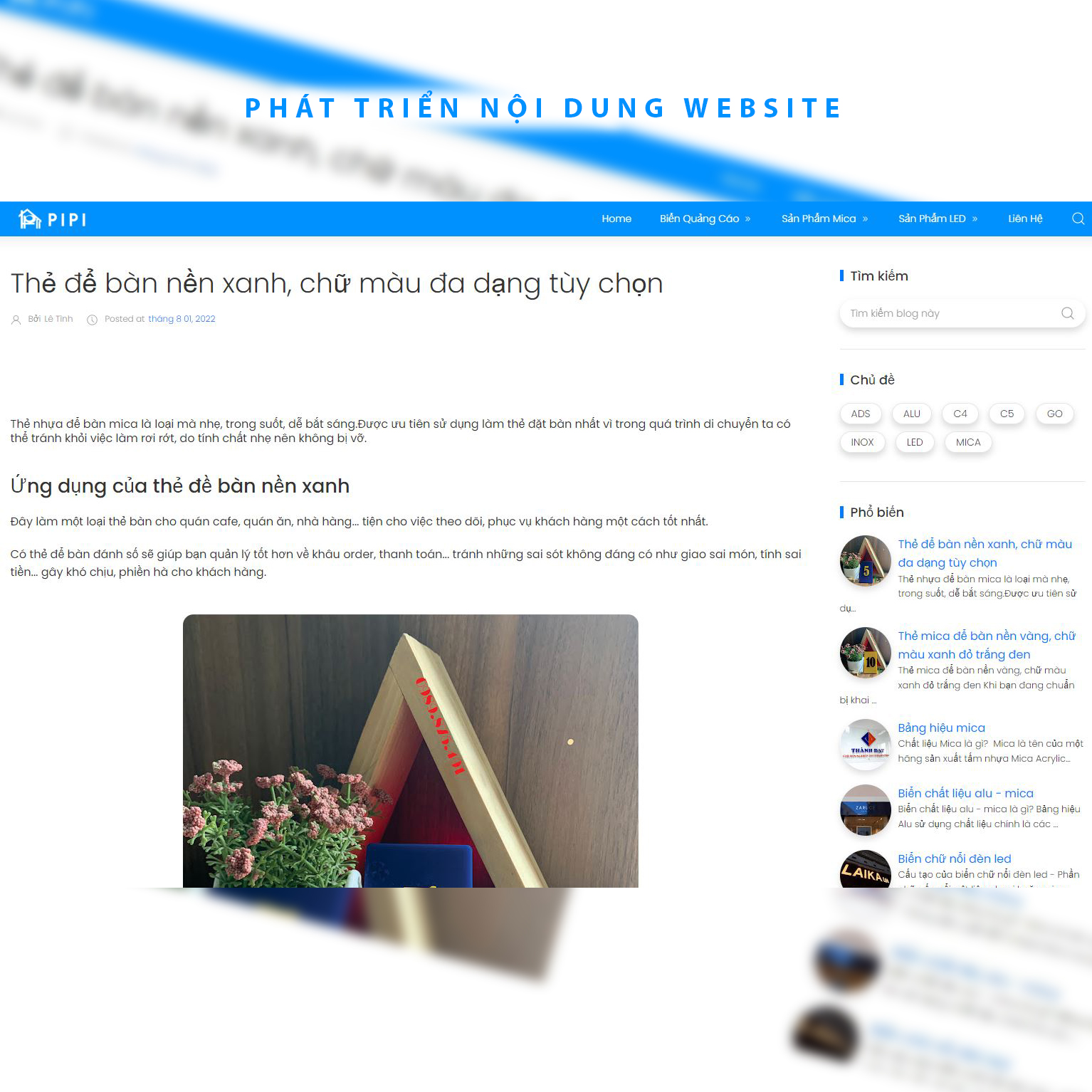 Xây dựng Phát triển nội dung cho website