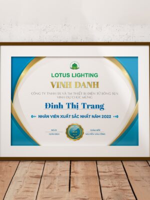 Thiết kế chứng nhận - vinh danh nhân viên xuất sắc năm