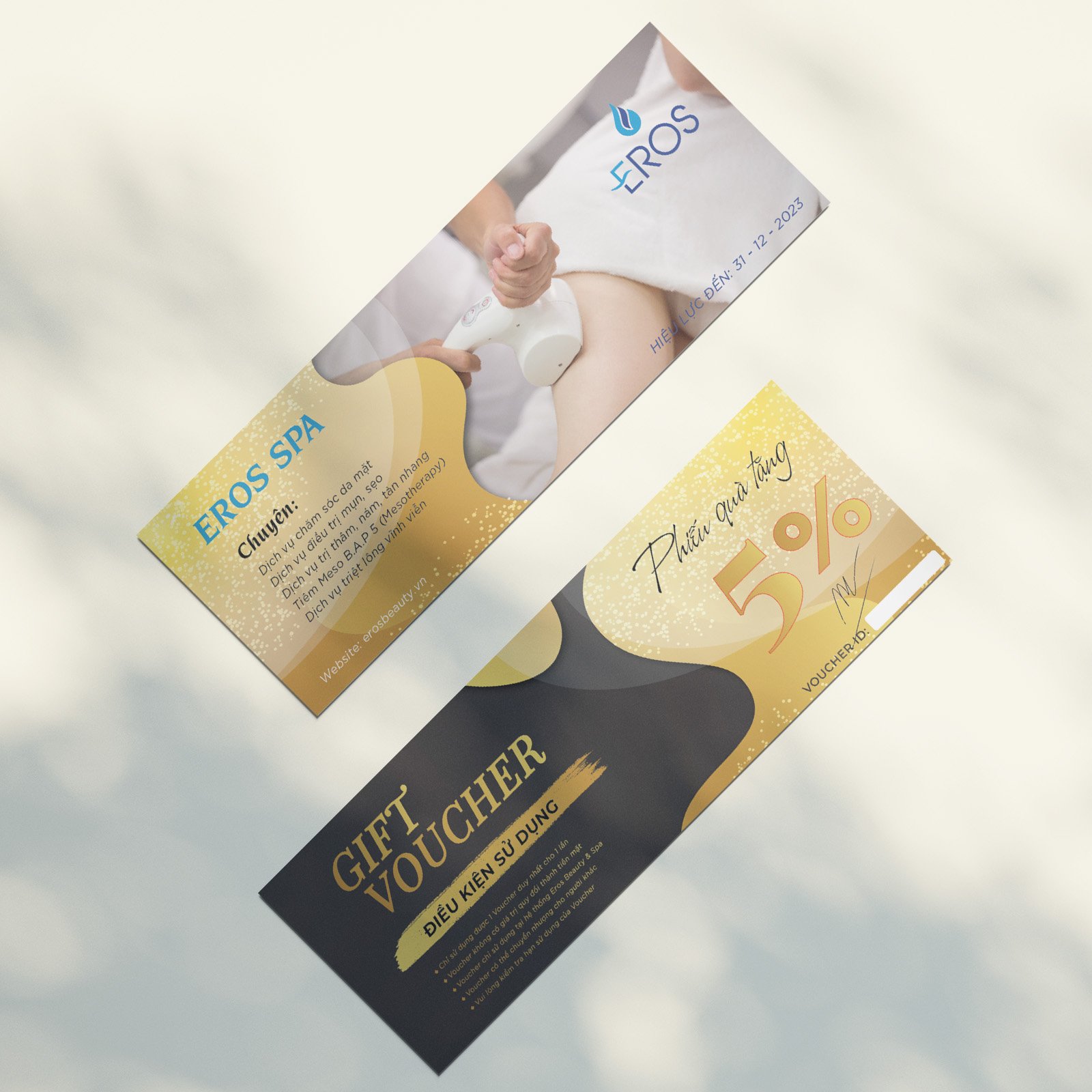 Thiết kế Voucher giảm giá cho Spa & Beauty, thẩm mỹ, làm đẹp