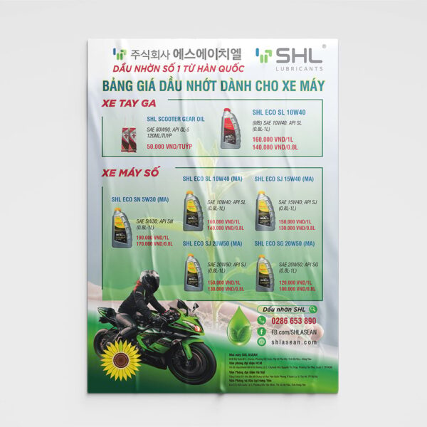 Thiết kế báo giá màu xanh cho công ty dầu nhờn Hàn Quốc