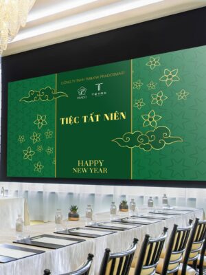 Phông tiệc tất niên màu xanh lá