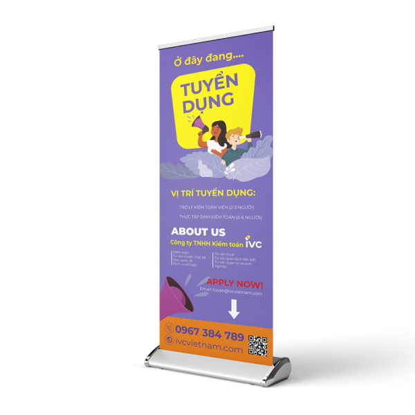 Thiết kế standee cho sự kiện, triển lãm, hội trại, tuyển dụng