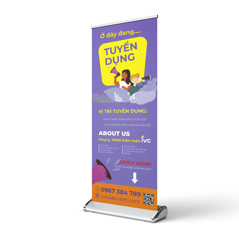Thiết kế standee cho sự kiện, triển lãm, hội trại, tuyển dụng