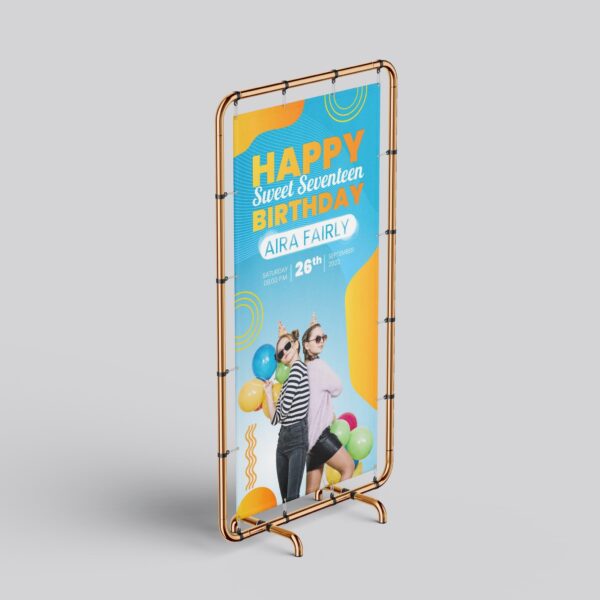 Standee khung ống thép thiết kế sang trọng