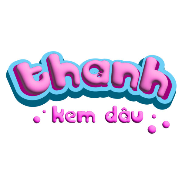 Logo text effect, logo Thanh - kem dâu