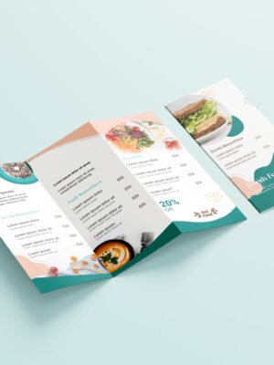 Thiết kế tờ rơi gập 3, 6 mặt, quảng bá dịch vụ, sản phẩm nhà hàng