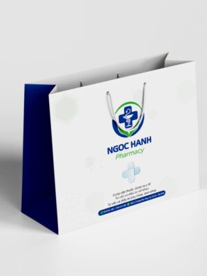 Thiết kế túi xách giấy nhà thuốc, dịch vụ y tế, sức khỏe sang trọng