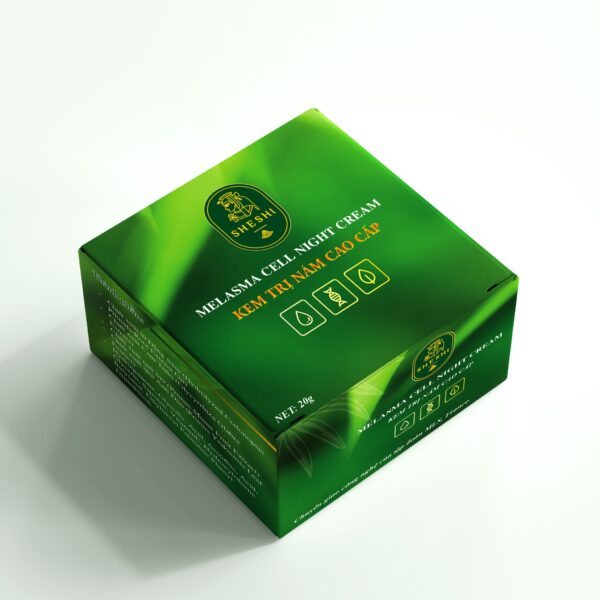 Thiết kế bao bì hộp giấy cho sản phẩm mỹ phẩm màu xanh
