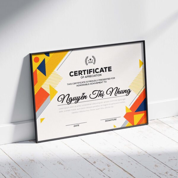 Mẫu thiết kế chứng nhận, bằng khen, certificate với các họa tiết hiện đại