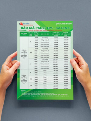 Thiết kế bảng báo giá A4 màu xanh