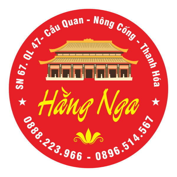 Thiết kế logo Sticker hình tròn màu đỏ cho cửa hàng