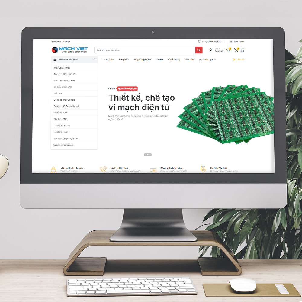 Thiết kế website thương mại điện tử cho doanh nghiệp linh kiện điện tử