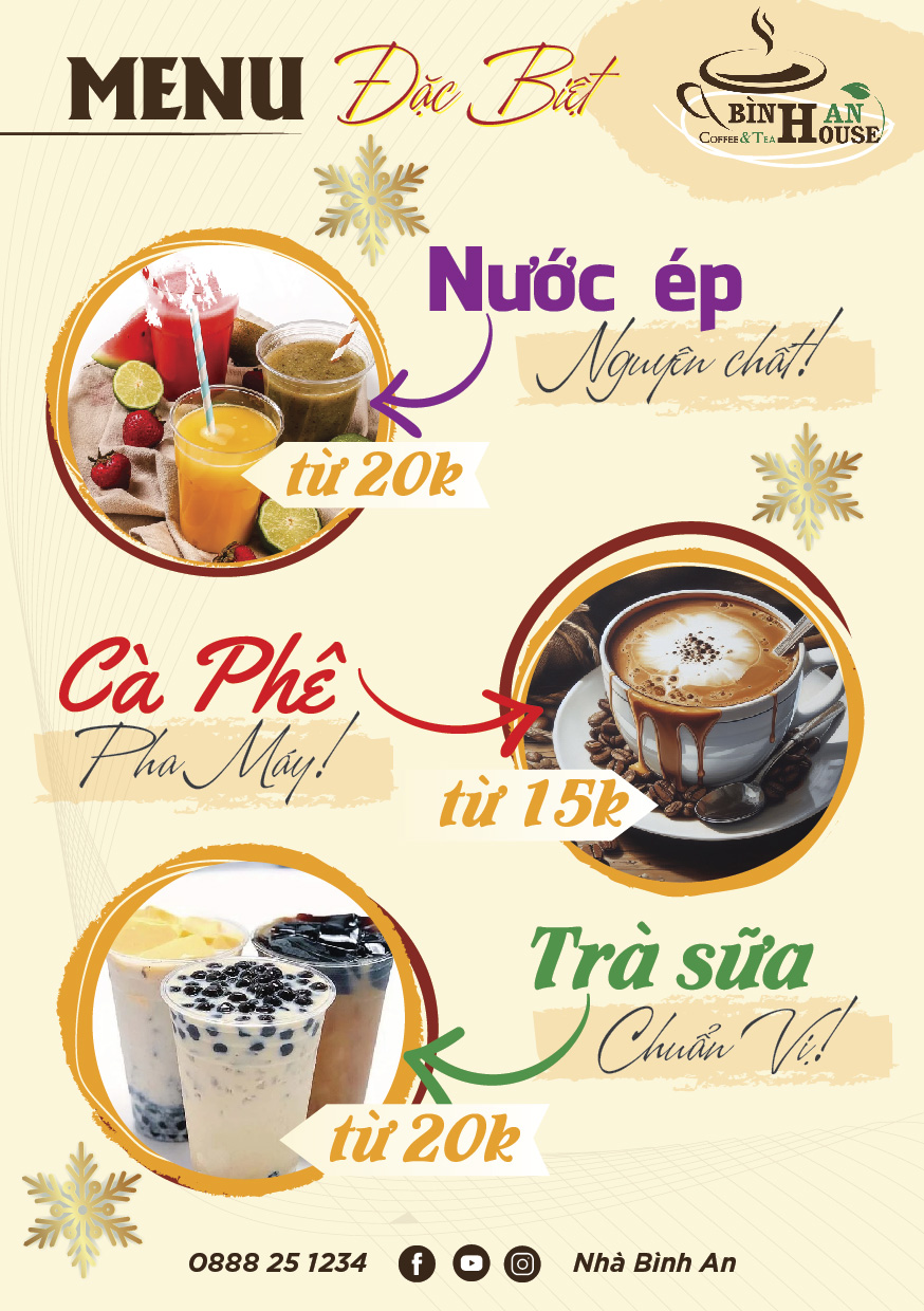 Thiết kế tờ rơi menu ít món cho cửa hàng đồ uống, cà phê, fastfood - Ảnh 3