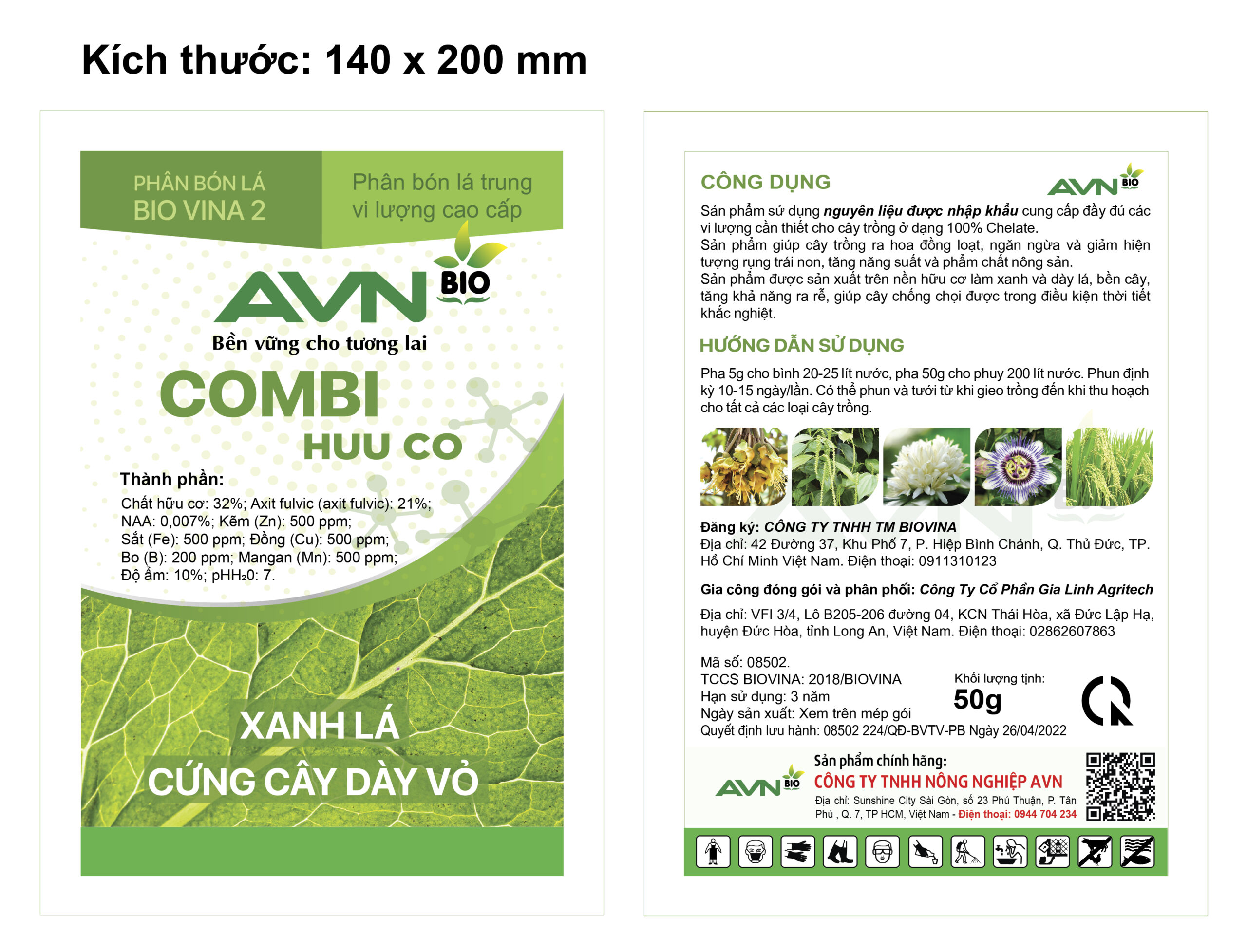 Thiết kế bao bì phân bón đóng gói sản phẩm hữu cơ màu xanh - Ảnh 2