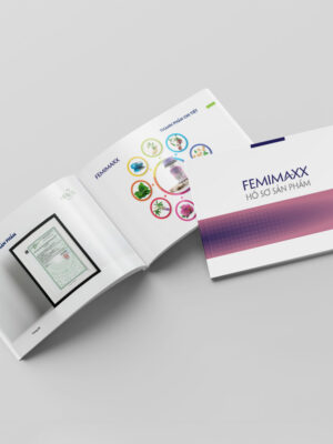 Thiết kế hồ sơ sản phẩm dược mỹ phẩm phong cách hiện đại sang trọng Femimaxx