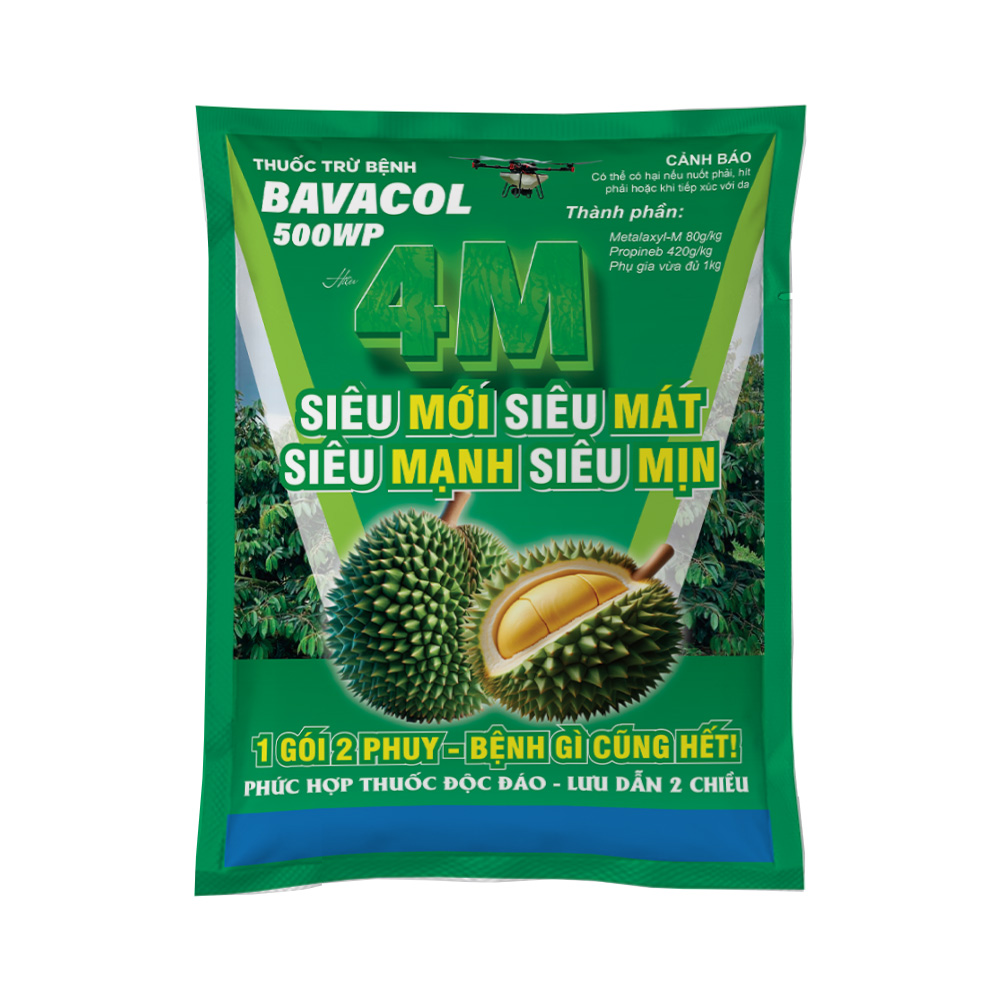 Thiết kế nhãn túi thuốc trừ bệnh 500g màu xanh lá cây
