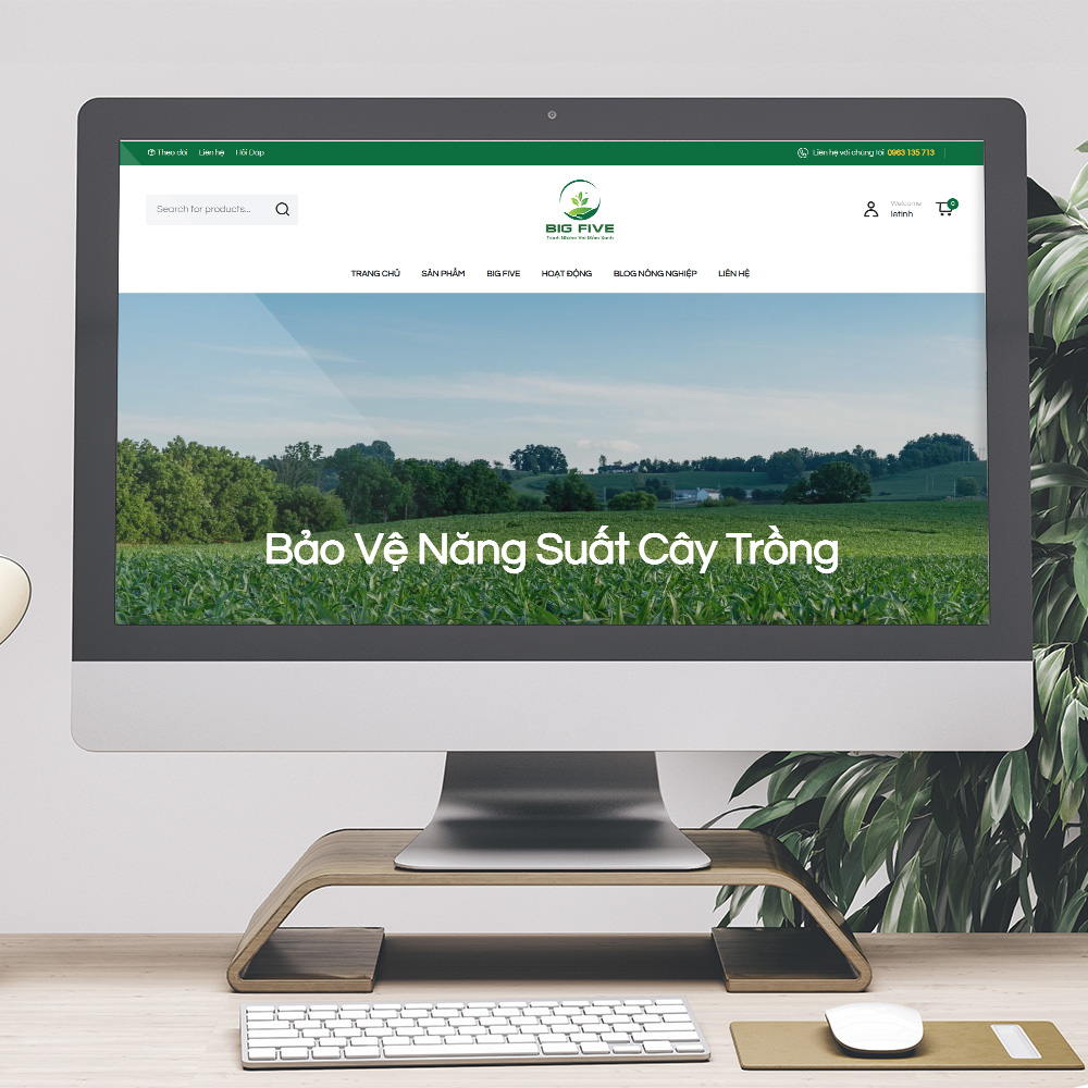 Thiết kế website Nông nghiệp phong cách màu xanh