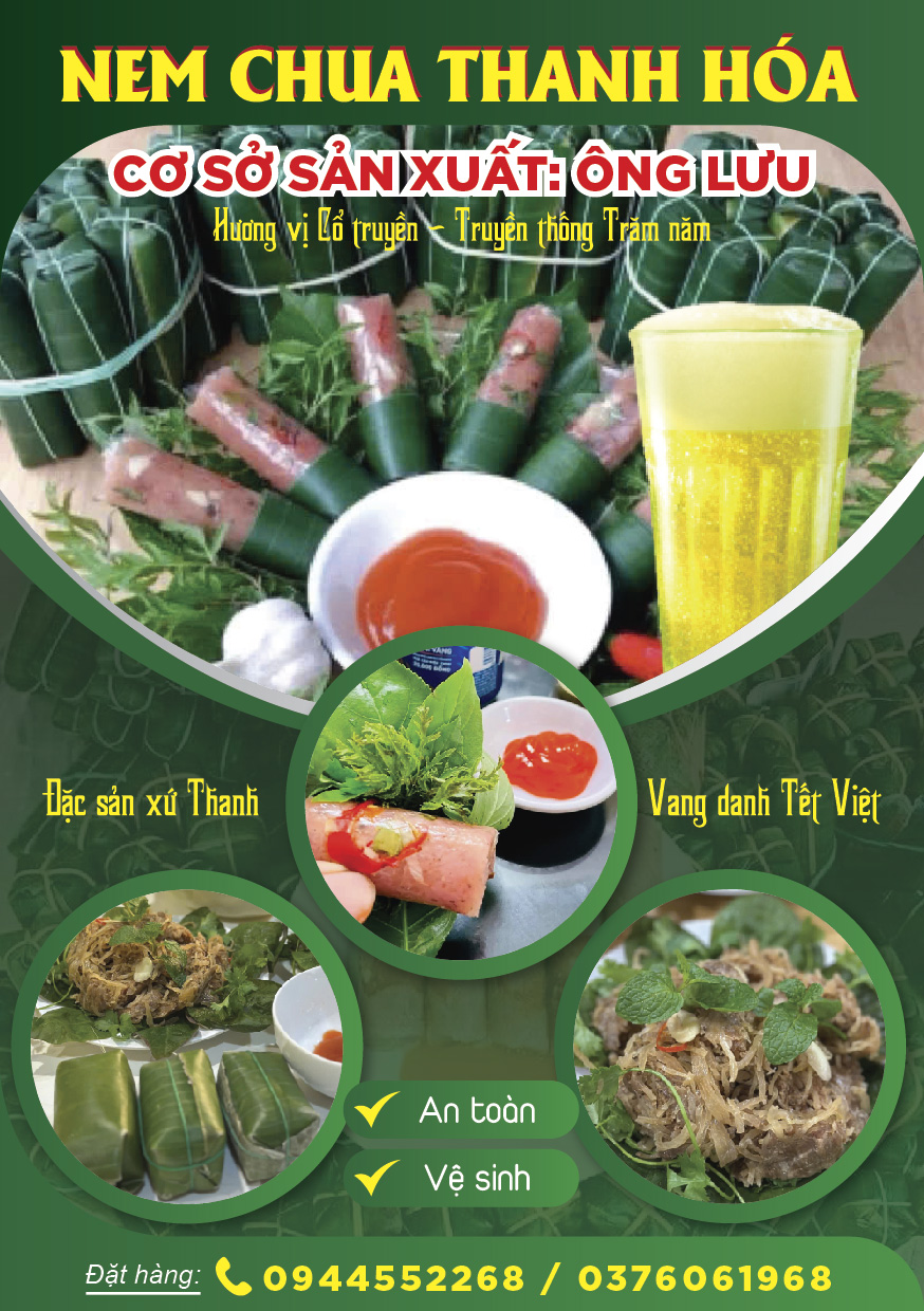 Thiết kế tờ rơi quảng cáo sản phẩm OCOP nem chua - Ảnh 2