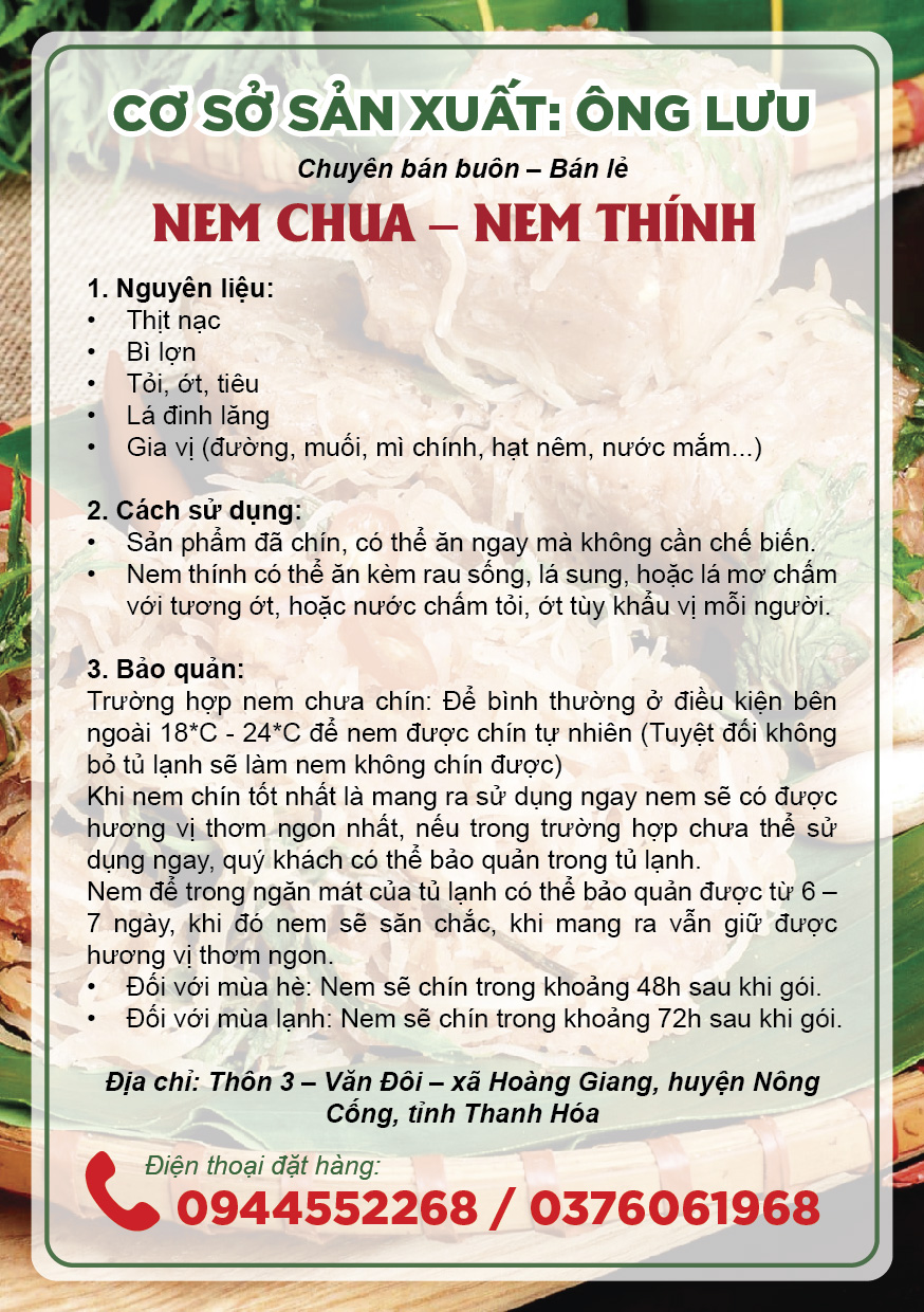 Thiết kế tờ rơi quảng cáo sản phẩm OCOP nem chua - Ảnh 3